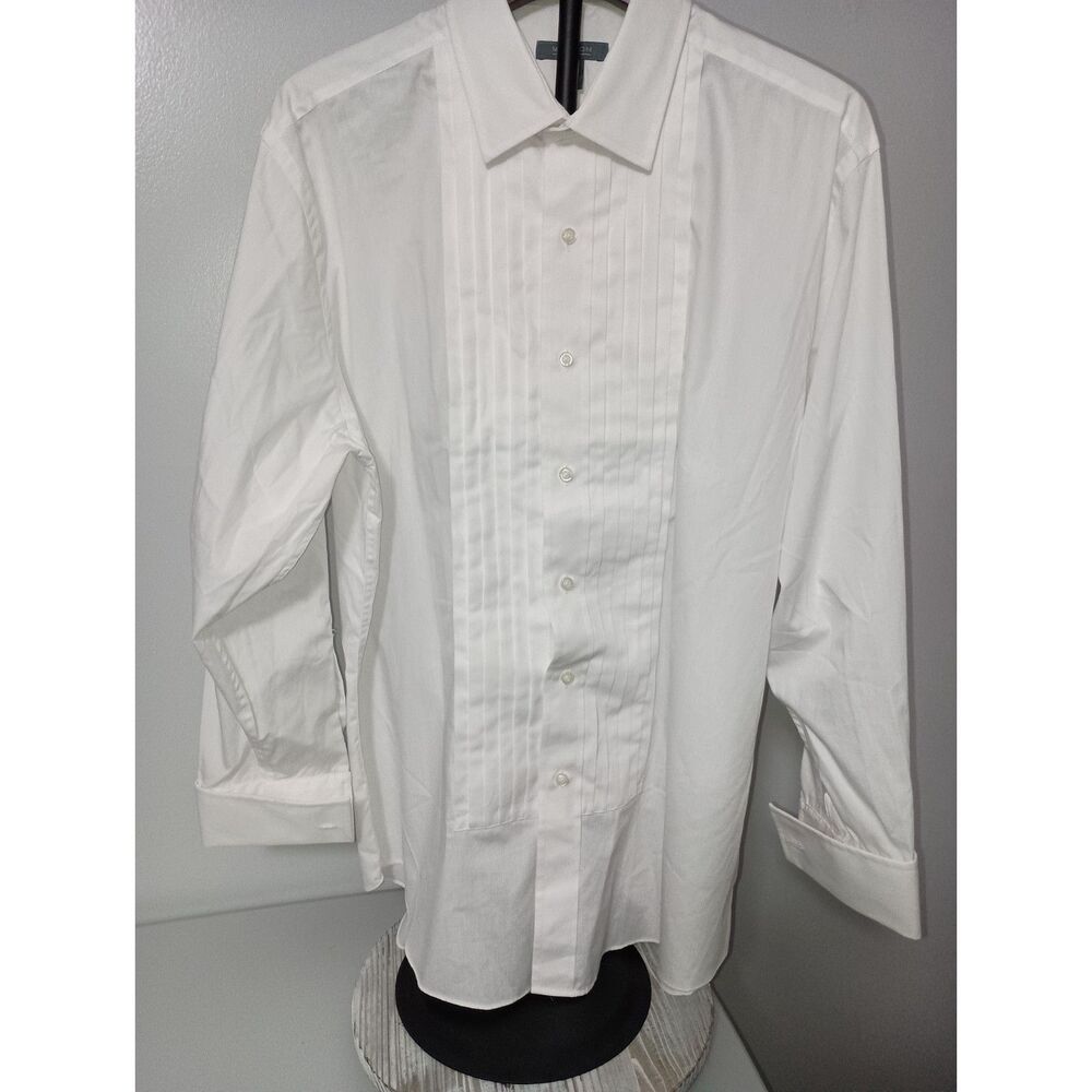MADISON, White Formal Long-Sleeve Button-Up, Men's Size L